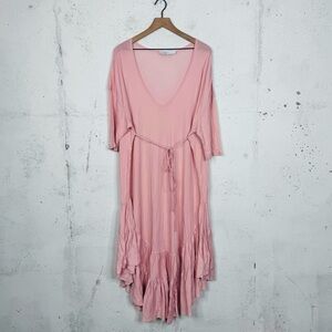 Free People Beach Sun Seeker Pink Ruffle Dress Size Small